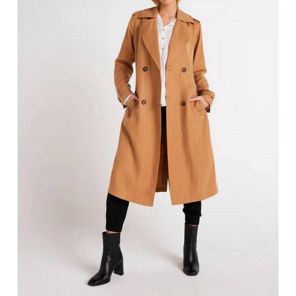 NEW BELLA DAHL trench coat in golden camel